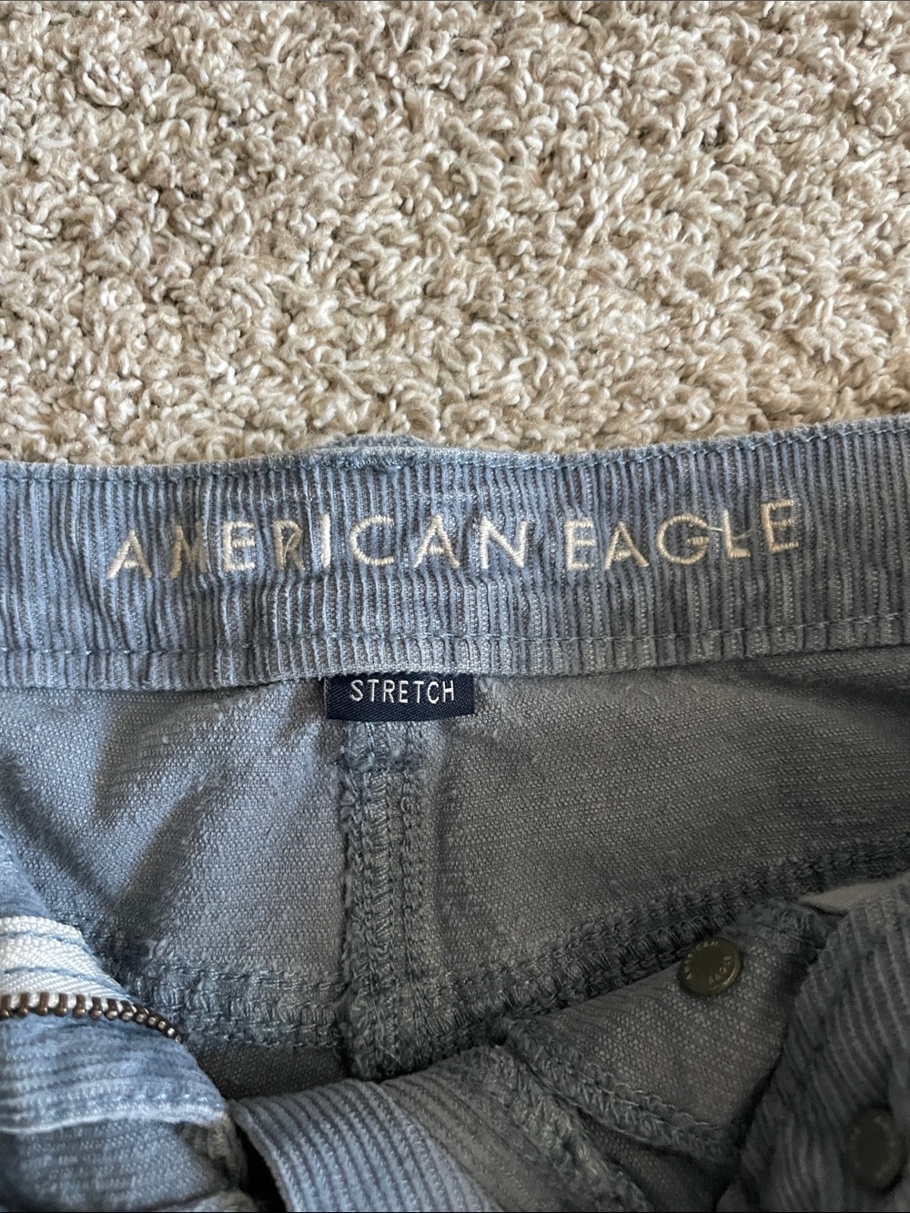 American Eagle Outfitters Gray High-Rise Button-Front Jean Shorts - Picture 3 of 4